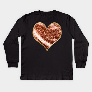 Heart - rose gold foil Kids Long Sleeve T-Shirt